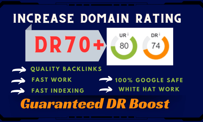 Gig Preview - Increase domain rating ahrefs DR 70 for google top ranking white hat seo