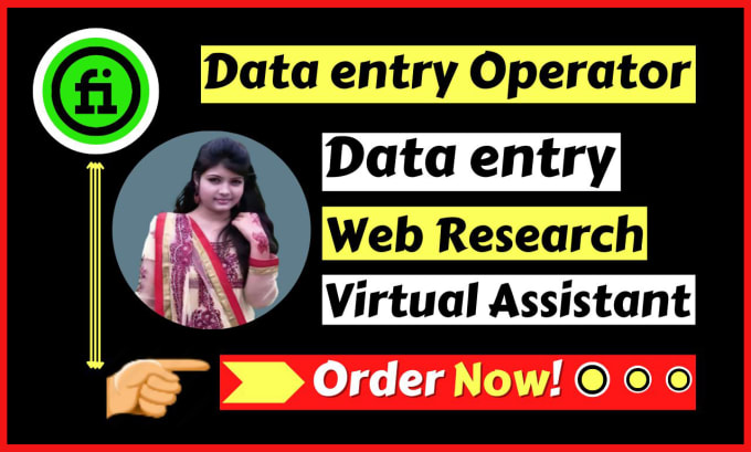 Gig Preview - Do data entry, web research and virtual assistant