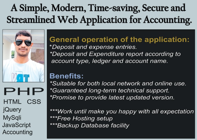 Gig Preview - Create accounting web application for business  personal use