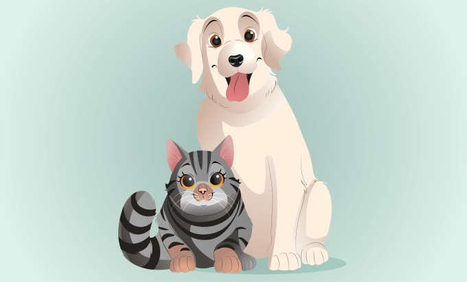 Gig Preview - Draw your cute pets into disney cartoon portrait style