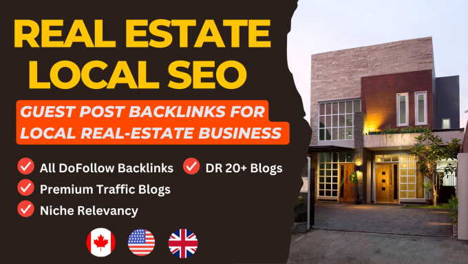 Gig Preview - Monthly guest post backlinks for real estate local SEO link building service