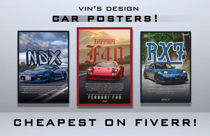 Gig Preview - Create awesome custom car posters for you