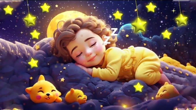 Bestseller - create 30 lullaby 10hours baby sleep music video with brand yt channel