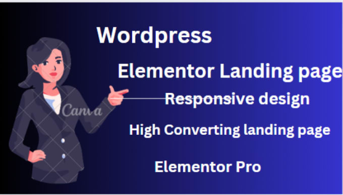 Gig Preview - Build responsive wordpress landing page using elementor or elementor pro