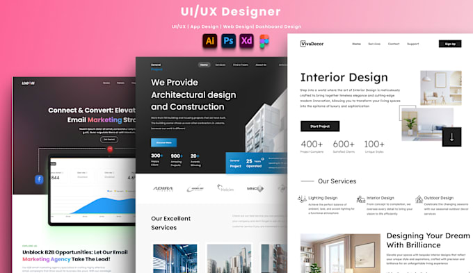 Bestseller - create modern website design, landing page, app ui ux design