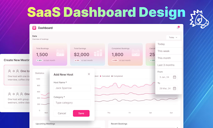 Gig Preview - Design saas dashboard, admin panel,CRM UI, dashboard UI UX,saas web app in figma