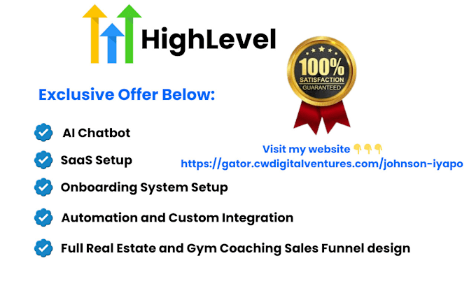 Gig Preview - Be your ghl funnel builder ghl VA gohighlevel agency setup, client onboarding