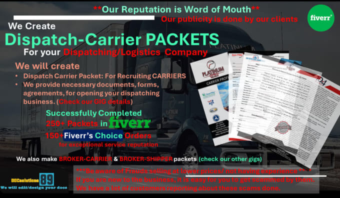 Gig Preview - Urgently create dispatch packet, freight broker packet