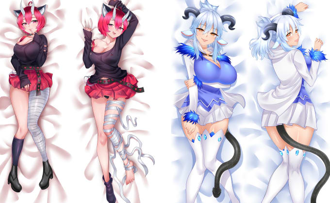 Gig Preview - Draw custom anime dakimakura, furry art,fursona