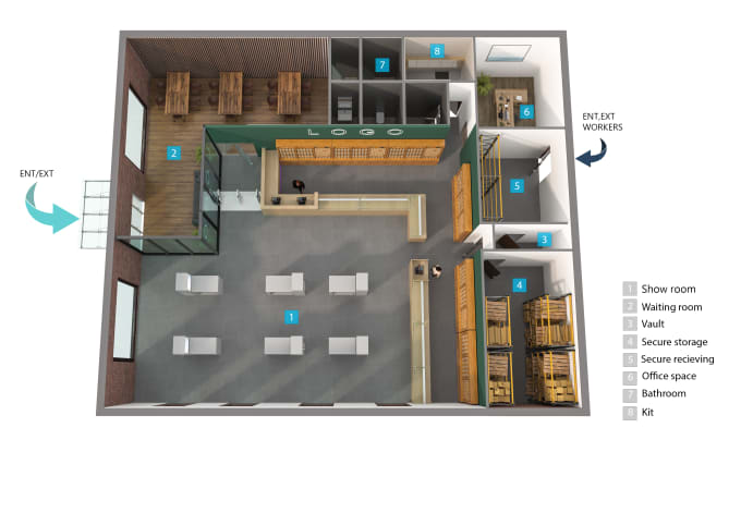 Gig Preview - 3d floor plan 3d rendering interior design