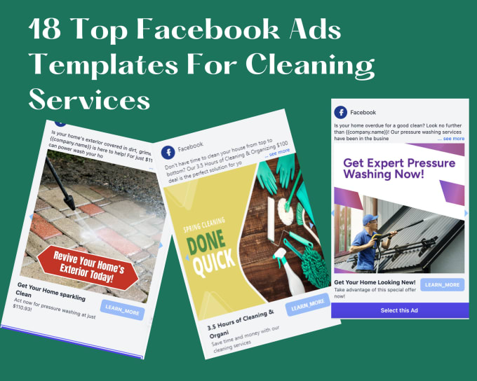 Gig Preview - Give best performing facebook ads kit for cleaning services