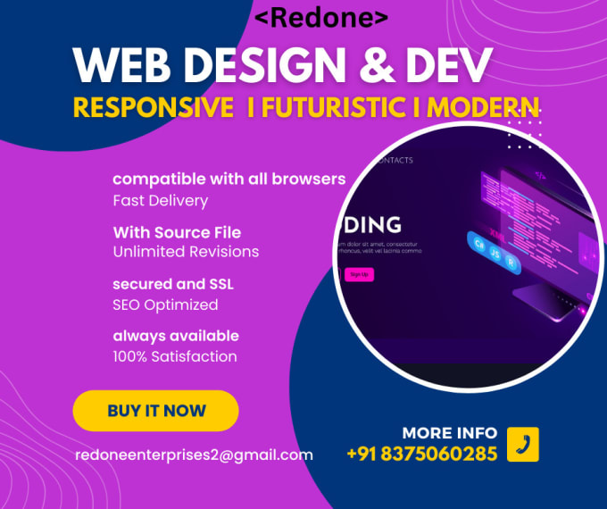 Bestseller - design a futuristic responsive and working website for you