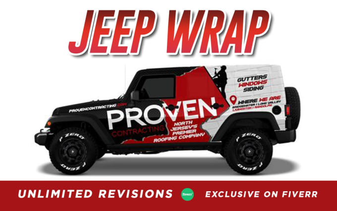 Gig Preview - Design jeep wrap, vehicle wrap, custom 4x4 jeep wrap, design