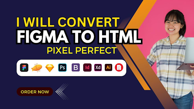 Gig Preview - Convert figma to html, xd to html, psd to html, figma to react