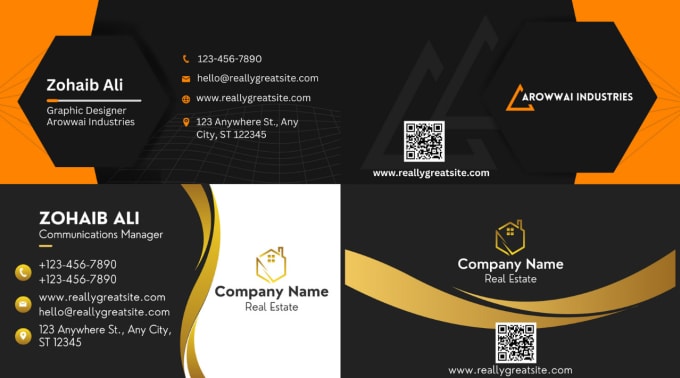 Gig Preview - Design a professional and unique business card with qr code