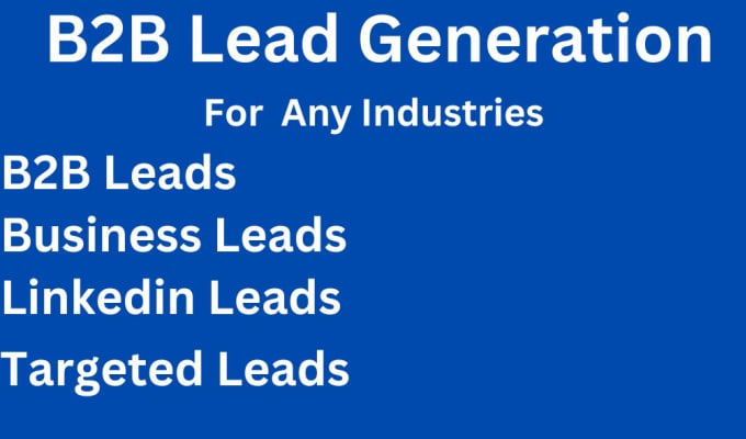 Gig Preview - Targeted b2b lead generation for any industries