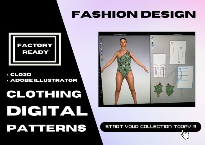 Gig Preview - Create digital clothing patterns for your garments, apparel or textile accessory