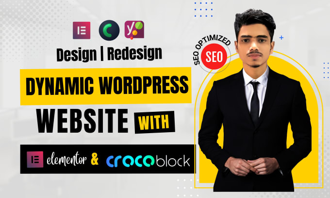 Gig Preview - Design or redesign dynamic wordpress website by elementor and crocoblock