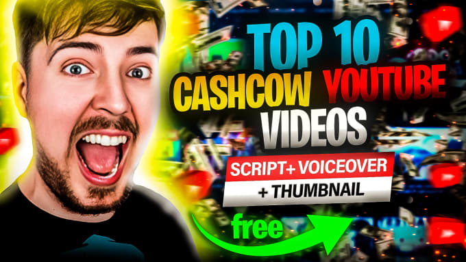 Gig Preview - Create top 10 faceless cash cow youtube videos