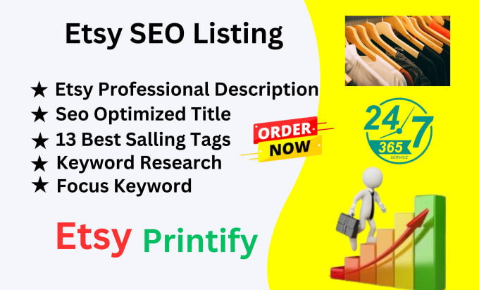 Gig Preview - Do etsy product description, seo title, tag to rank sales