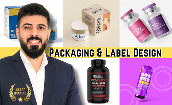 Gig Preview - Do brand product packaging box design, amazon package, label, pouch