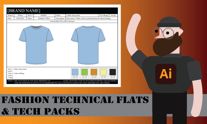 Gig Preview - Do fashion cad flat sketches and tech packs