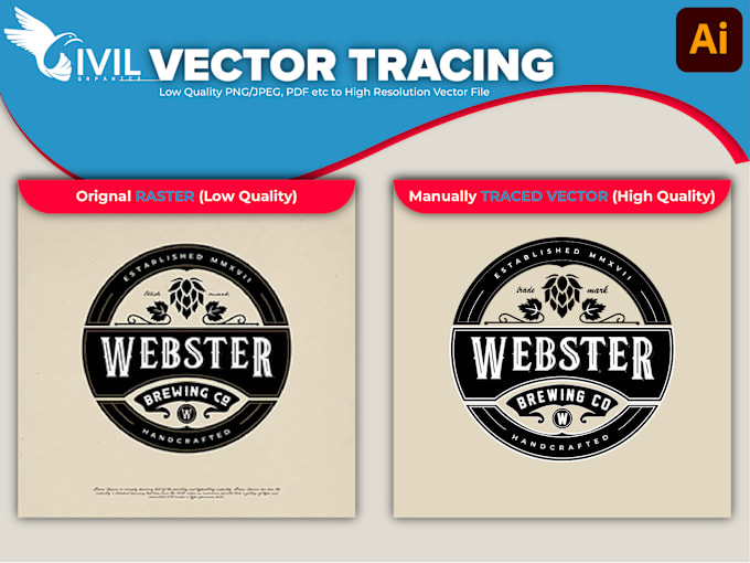 Bestseller - vector tracing, edit, redraw logo deign, convert image to vector ai, eps