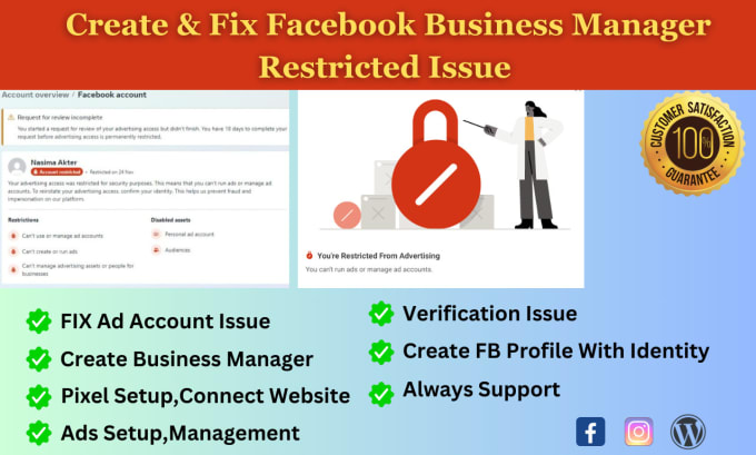 Bestseller - create and fix facebook business manager, ads account