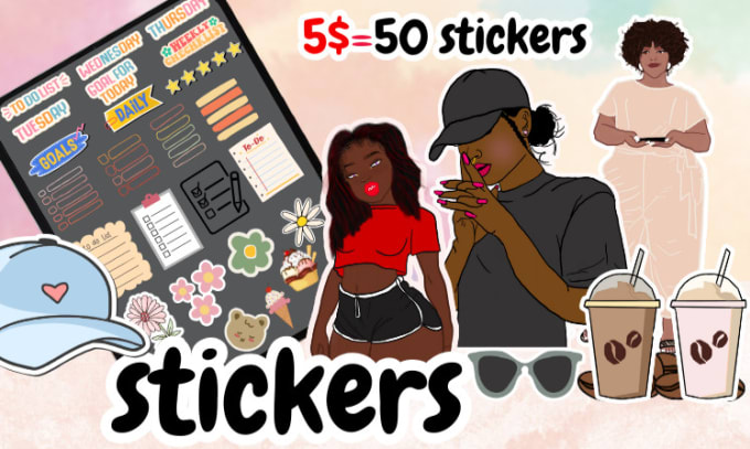 Gig Preview - Design etsy digital stickers for planner free title and keyword,description