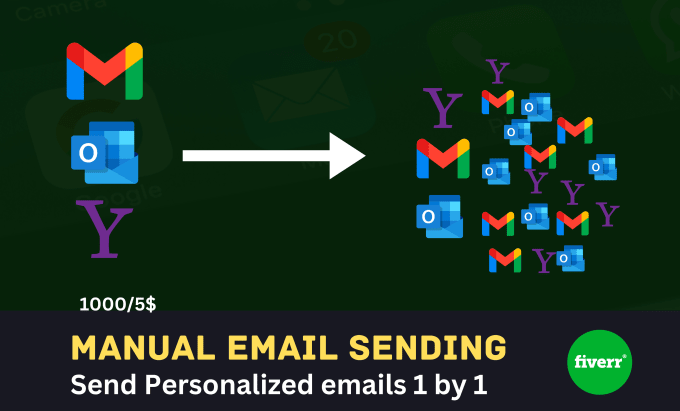 Gig Preview - Send personalized emails one by one for targeted outreach