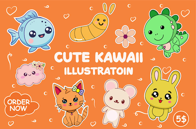 Gig Preview - Create a cute and kawaii cartoon design