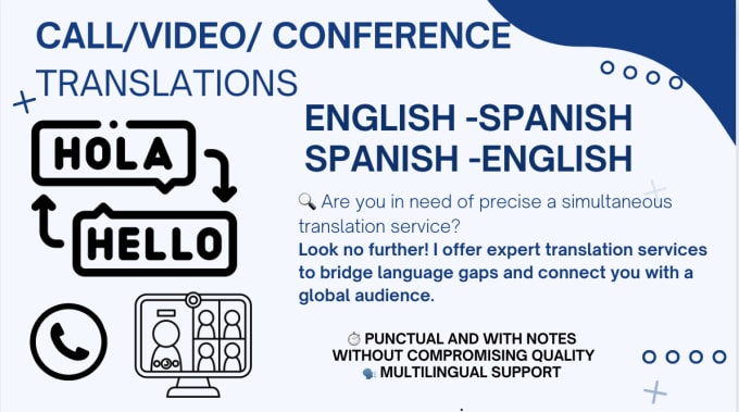 Bestseller - translate video, phone or conference calls spanish english