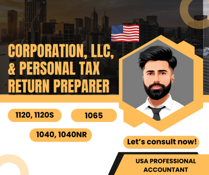 Gig Preview - Prepare and e file US tax returns for personal, llc, c corp, s corp, bookkeeping