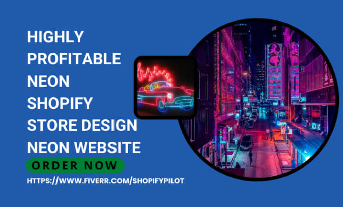 Gig Preview - Design a profitable neon shopify store neon sign and logo store neon website