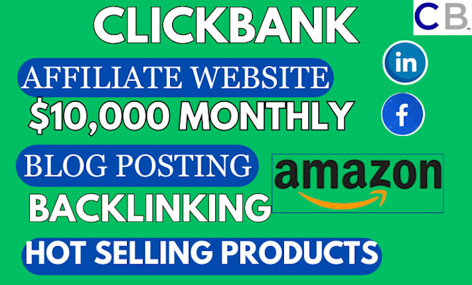 Gig Preview - Setup clickbank affiliate marketing sales funnel travel affiliate amazon web