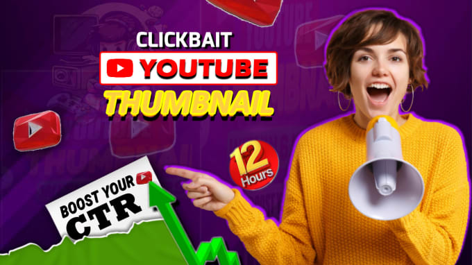 Gig Preview - Design eye catching clickbait youtube thumbnail