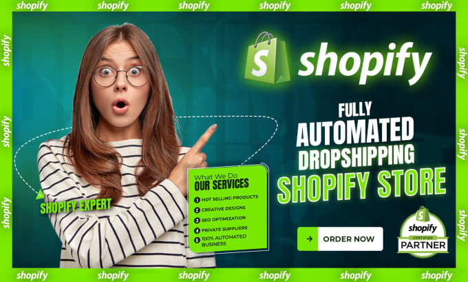 Gig Preview - Build you an automated dropshipping shopify store shopify website