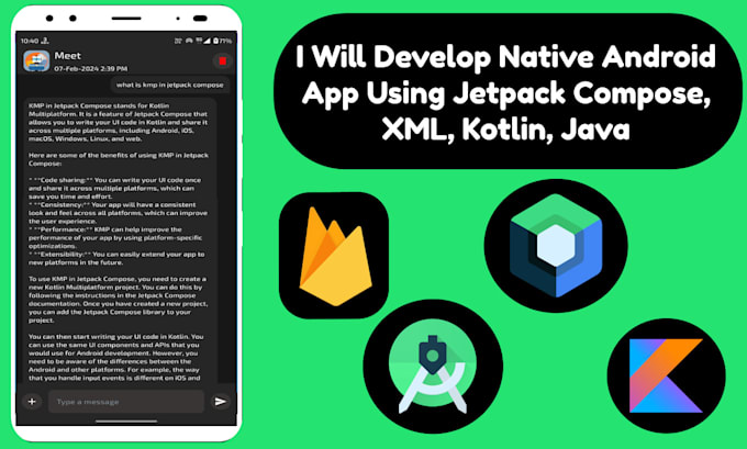 Gig Preview - Do android app development using jetpack compose and kotlin