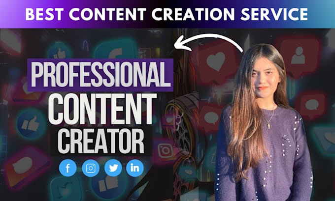 Gig Preview - Be your content creator for facebook, instagram or linkedin