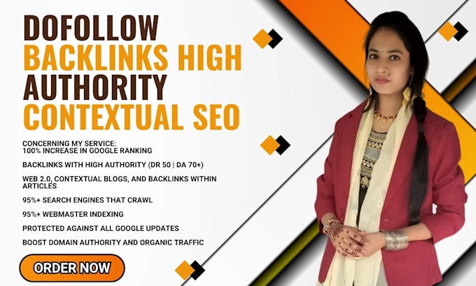 Gig Preview - Provide dofollow backlinks from high authority contextual SEO