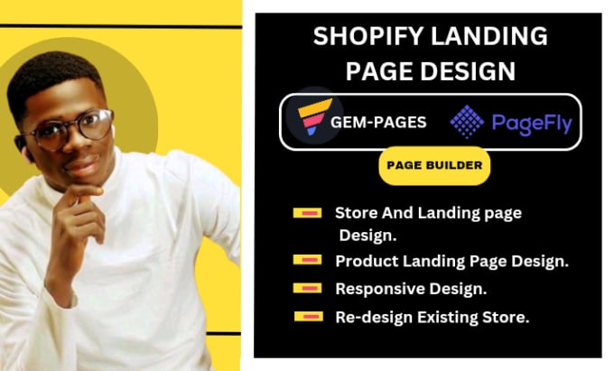 Gig Preview - Design shopify product landing page, gempages landing page and shopify pagefly