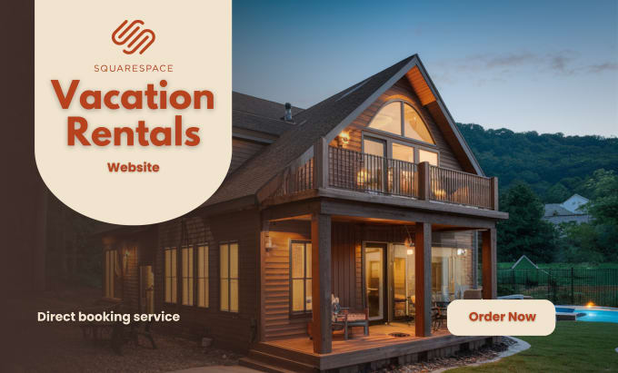 Gig Preview - Build squarespace vacation rentals website squarespace airbnb hotel booking site