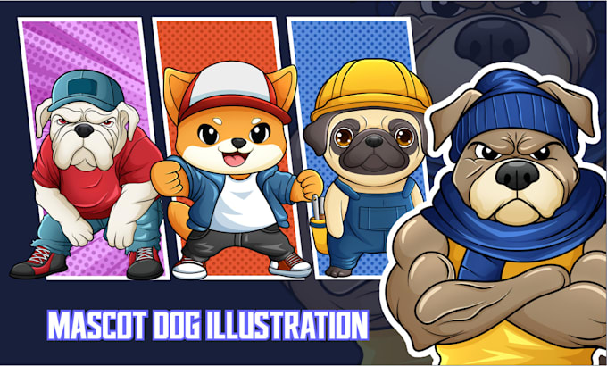 Gig Preview - Custom dog mascot design for any breed or style