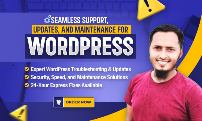 Gig Preview - Do wordpress troubleshoot, support, updates and maintenance fast