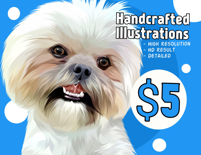 Gig Preview - Create the best quality pet portraits illustration in 3 hour