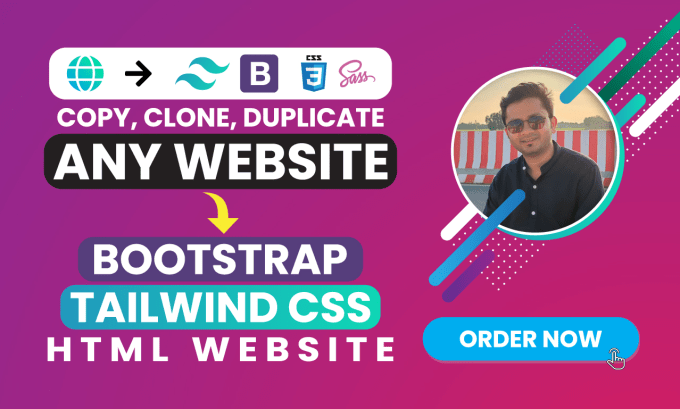 Gig Preview - Copy, clone, duplicate website in HTML, CSS using bootstrap, tailwind CSS