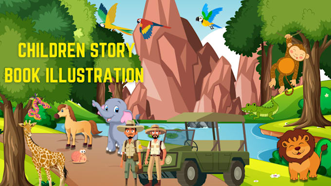 Gig Preview - Illustrate children story book illustration and kids book