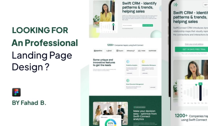 Gig Preview - Do clean professional landing page UI UX design