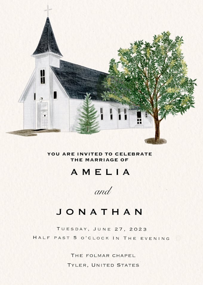 Gig Preview - Create wedding invitations in watercolor style