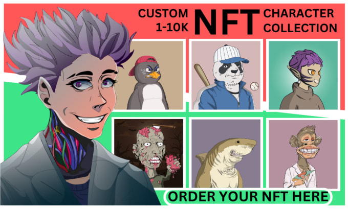 Gig Preview - Create custom nft art, nft design, nft collection, custom nft, cartoon nft arts